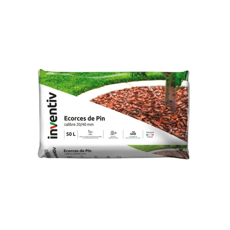 Ecorces de pin calibre 20/40mm, 50L - INVENTIV